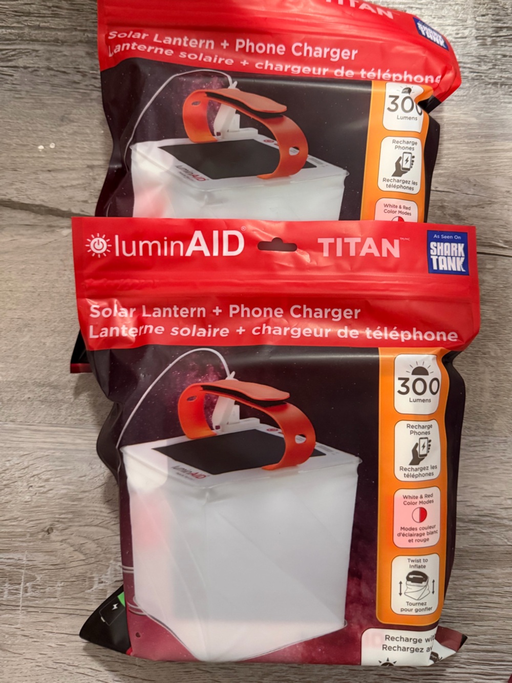 Set of 2 Titan Solar Lantern + Phone Charger